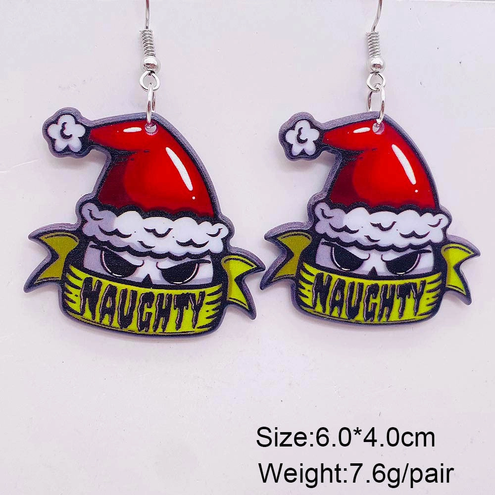 Wholesale Horror Christmas Acrylic Earrings