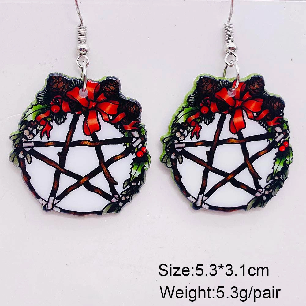 Wholesale Horror Christmas Acrylic Earrings