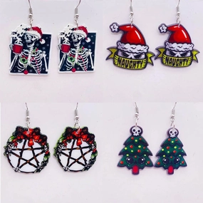 Wholesale Horror Christmas Acrylic Earrings