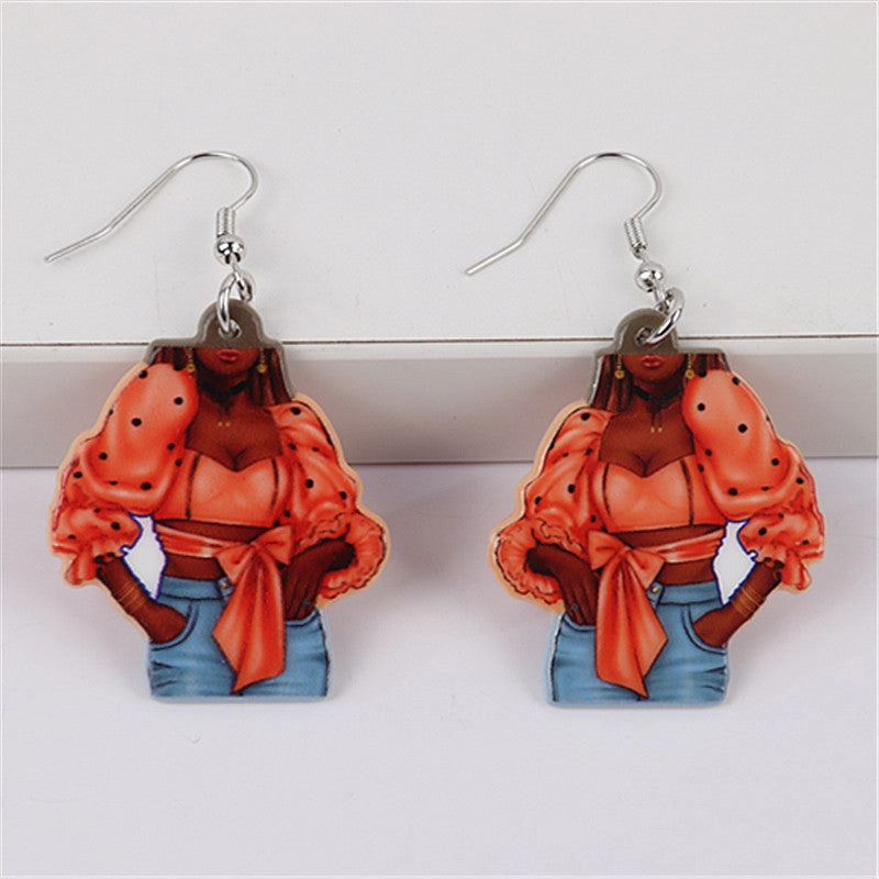 Wholesale Horror Halloween Acrylic Human Head Earrings