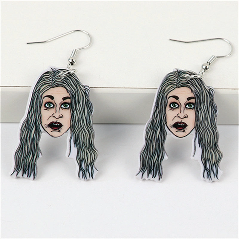 Wholesale Horror Halloween Acrylic Human Head Earrings
