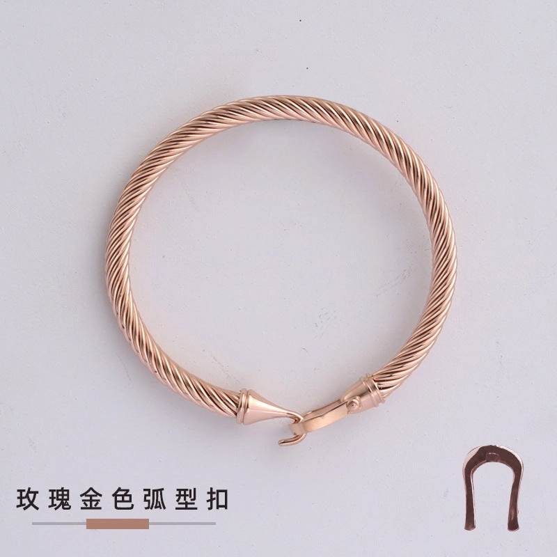 Wholesale Horseshoe Buckle Titanium Steel Cable Twisted Wire Bracelet