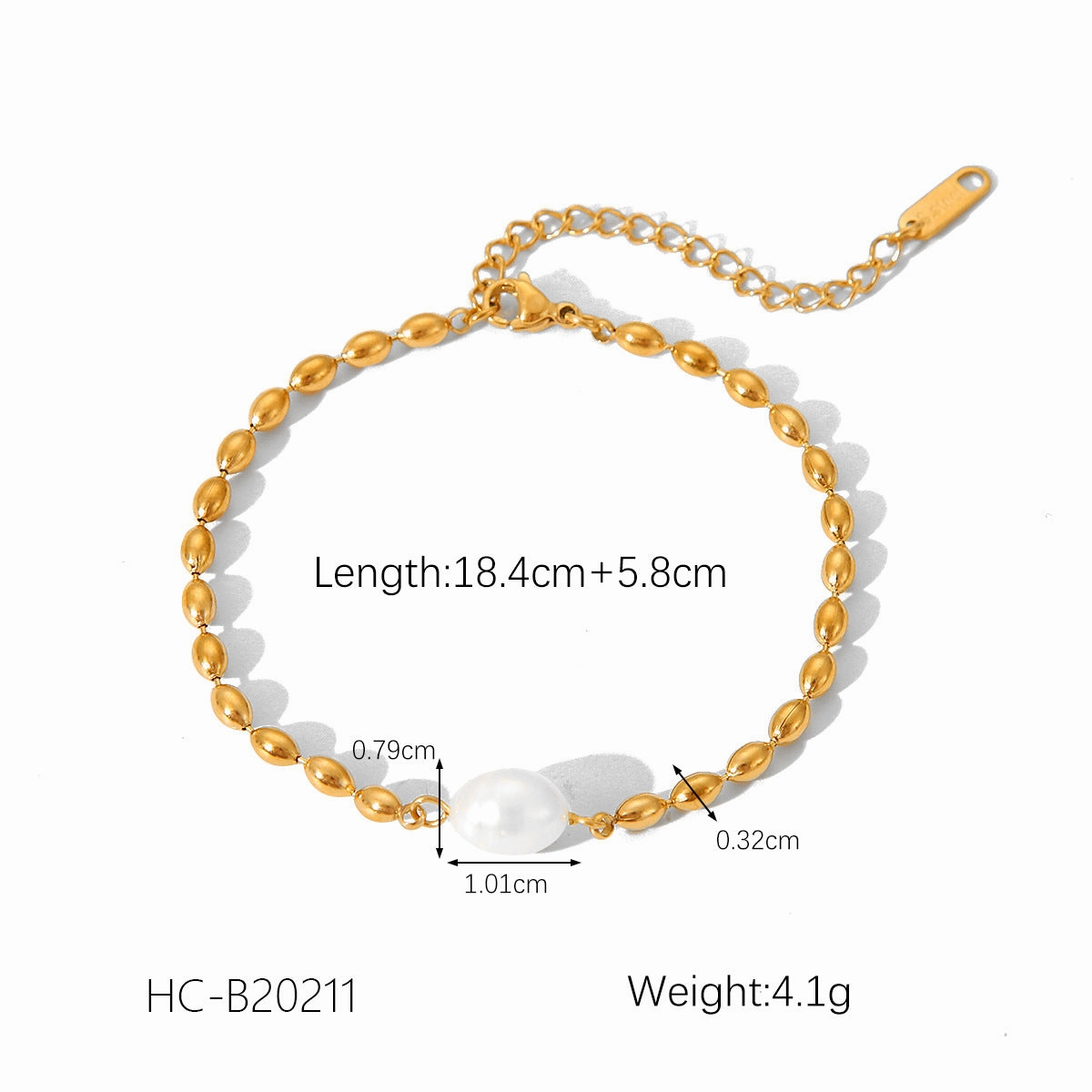 Wholesale Hot Selling 18K Gold Plated Bracelet Stainless Steel Bracelet Female INS Style Fashion Ball Ball Chain Handmade Chain Jewelry