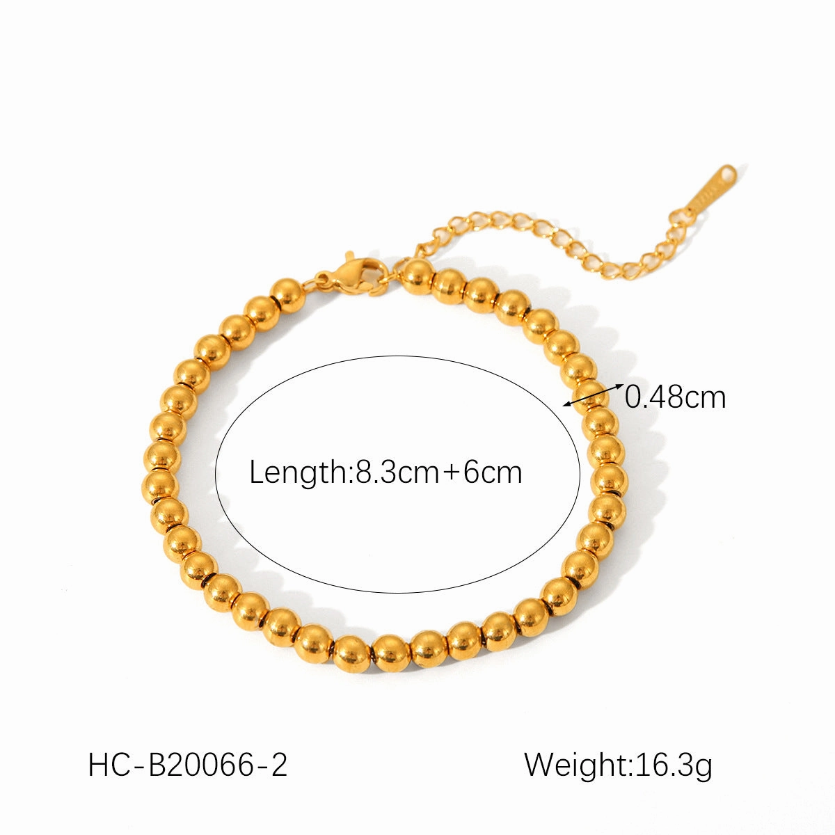 Wholesale Hot Selling 18K Gold Plated Bracelet Stainless Steel Bracelet Female INS Style Fashion Ball Ball Chain Handmade Chain Jewelry