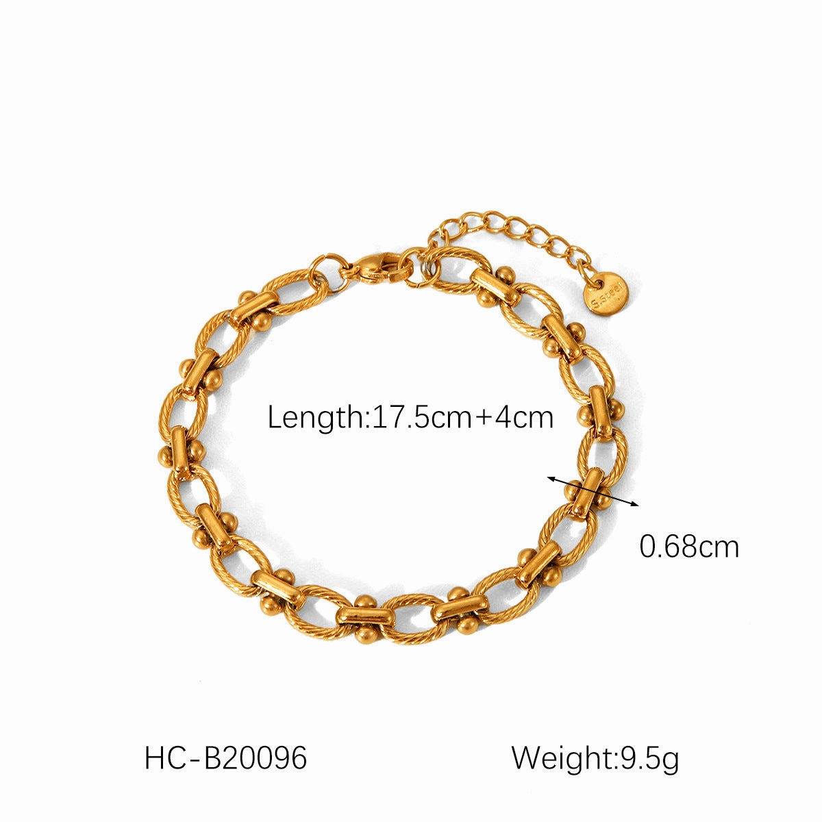 Wholesale Hot Selling 18K Gold Plated Bracelet Stainless Steel Bracelet Female INS Style Fashion Ball Ball Chain Handmade Chain Jewelry
