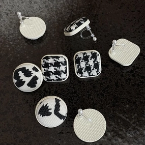 Wholesale Houndstooth Zebra Fabric Earrings