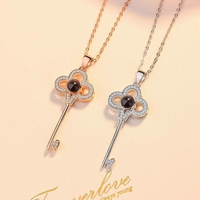 Wholesale I Love You Projection Key Copper Necklace