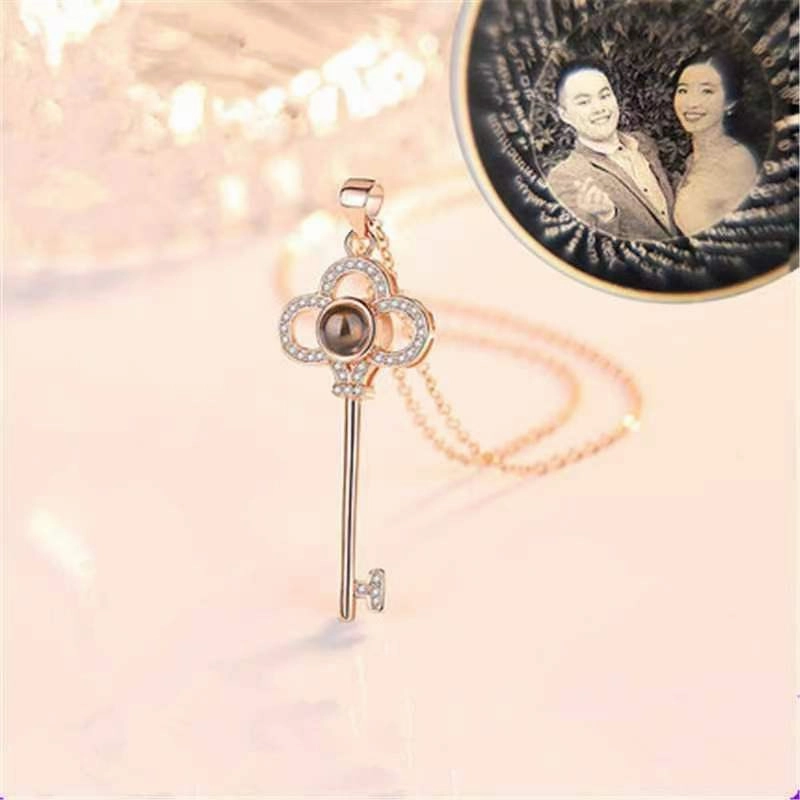 Wholesale I Love You Projection Key Copper Necklace