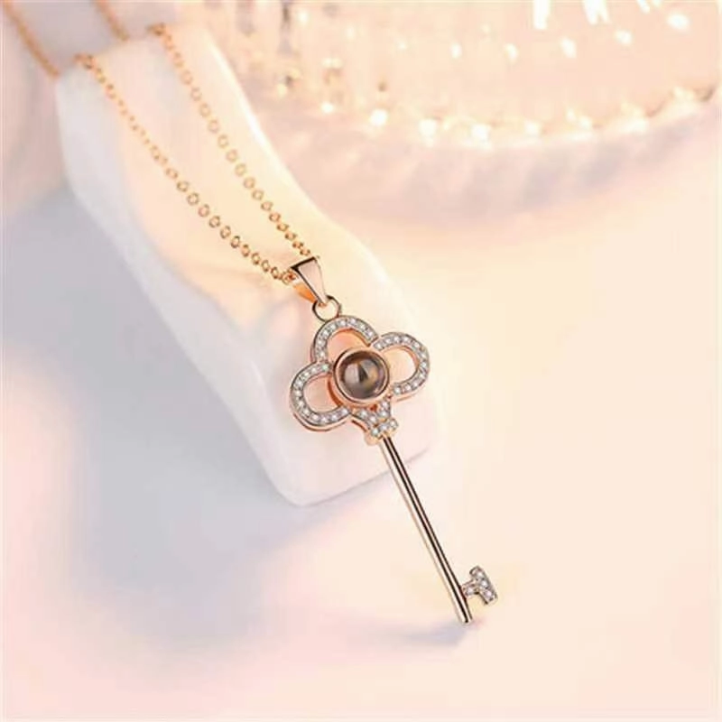 Wholesale I Love You Projection Key Copper Necklace
