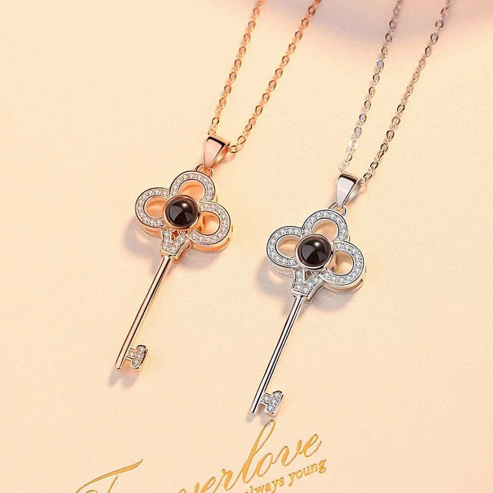 Wholesale I Love You Projection Key Copper Necklace