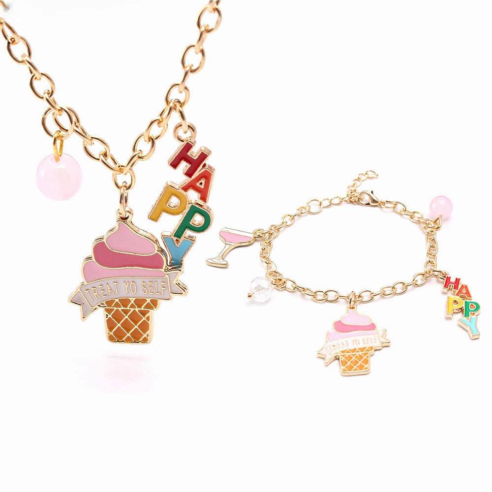 Wholesale Ice Cream Drip Oil Alloy Pendant Bracelet