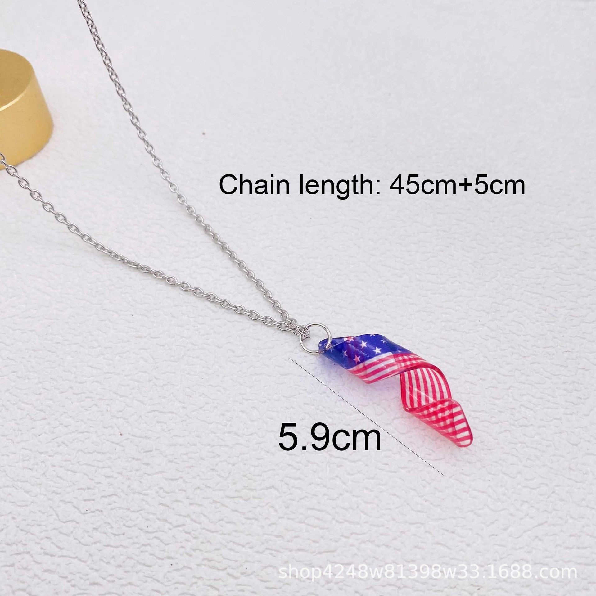 Wholesale Independence Day American Flag Acrylic Necklace Earrings