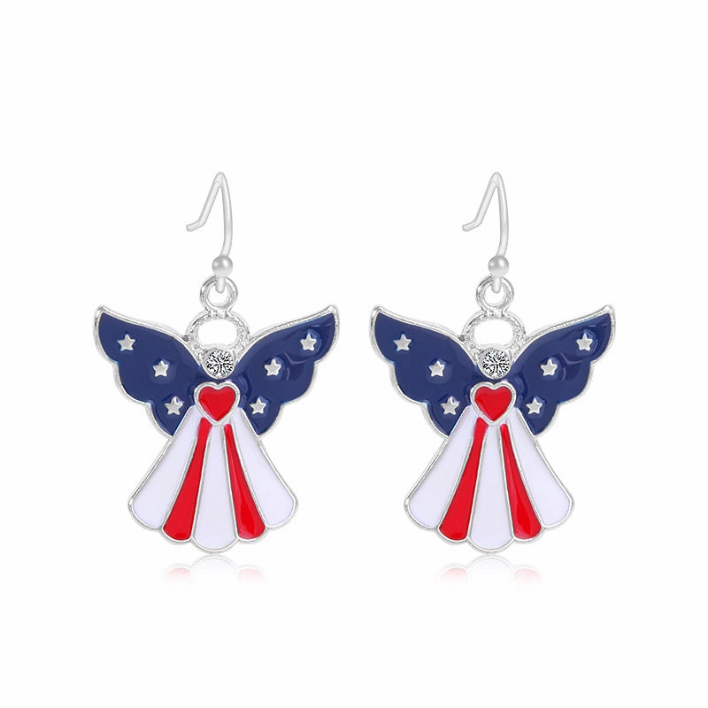 Wholesale Independence Day Butterfly Lips Heart Pendant Earrings
