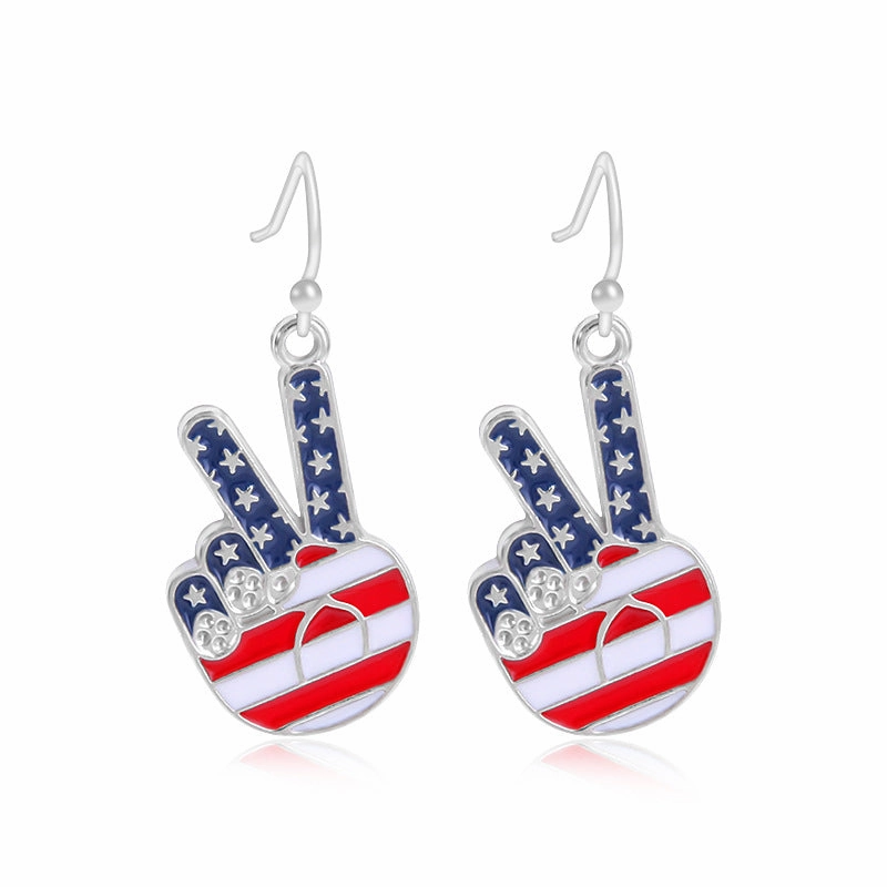 Wholesale Independence Day Butterfly Lips Heart Pendant Earrings