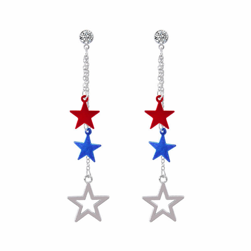 Wholesale Independence Day Butterfly Lips Heart Pendant Earrings