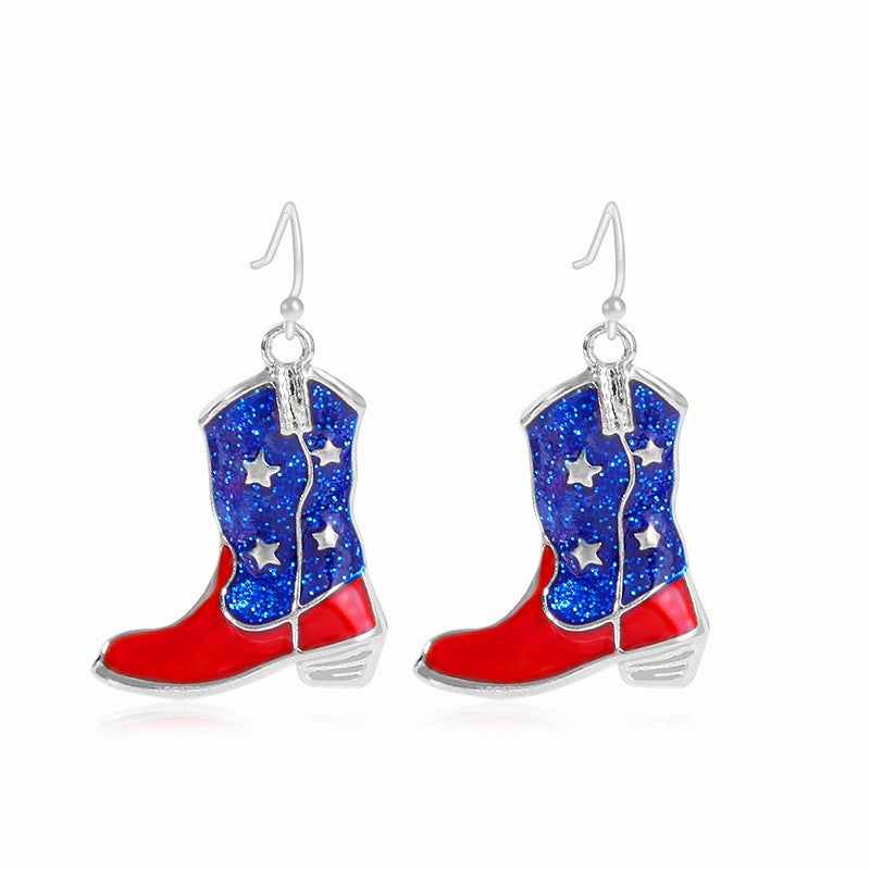 Wholesale Independence Day Butterfly Lips Heart Pendant Earrings
