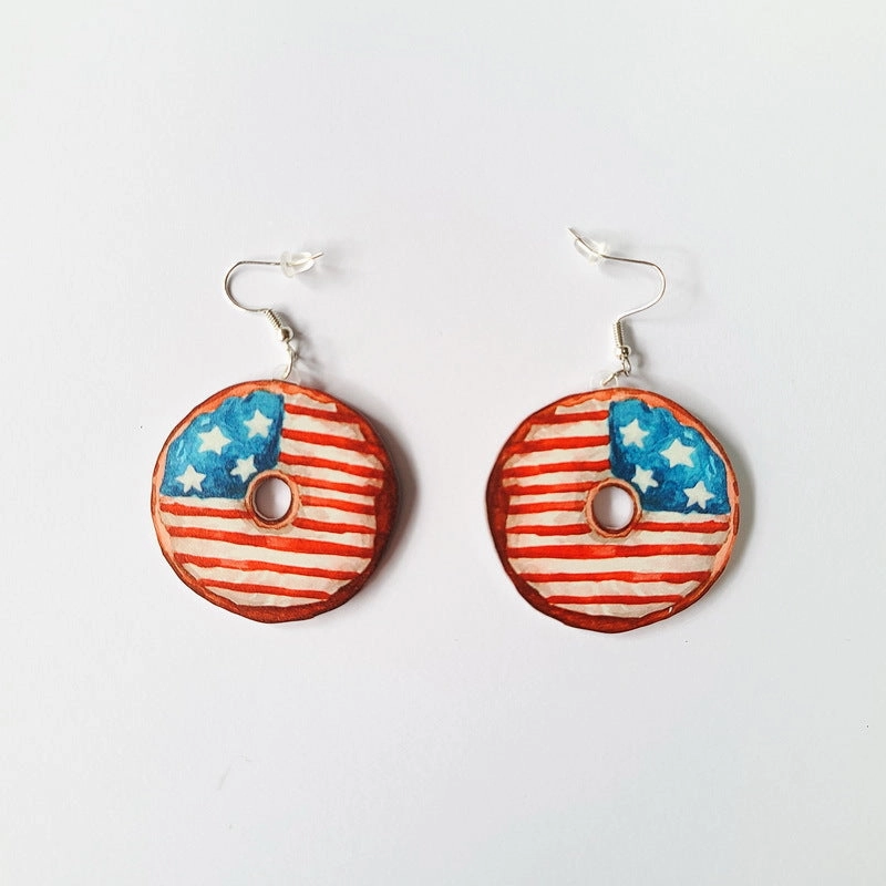 Wholesale Independence Day Flag Butterfly Acrylic Earrings