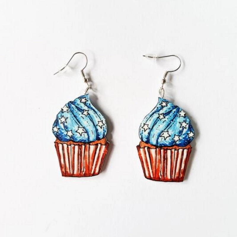 Wholesale Independence Day Flag Butterfly Acrylic Earrings