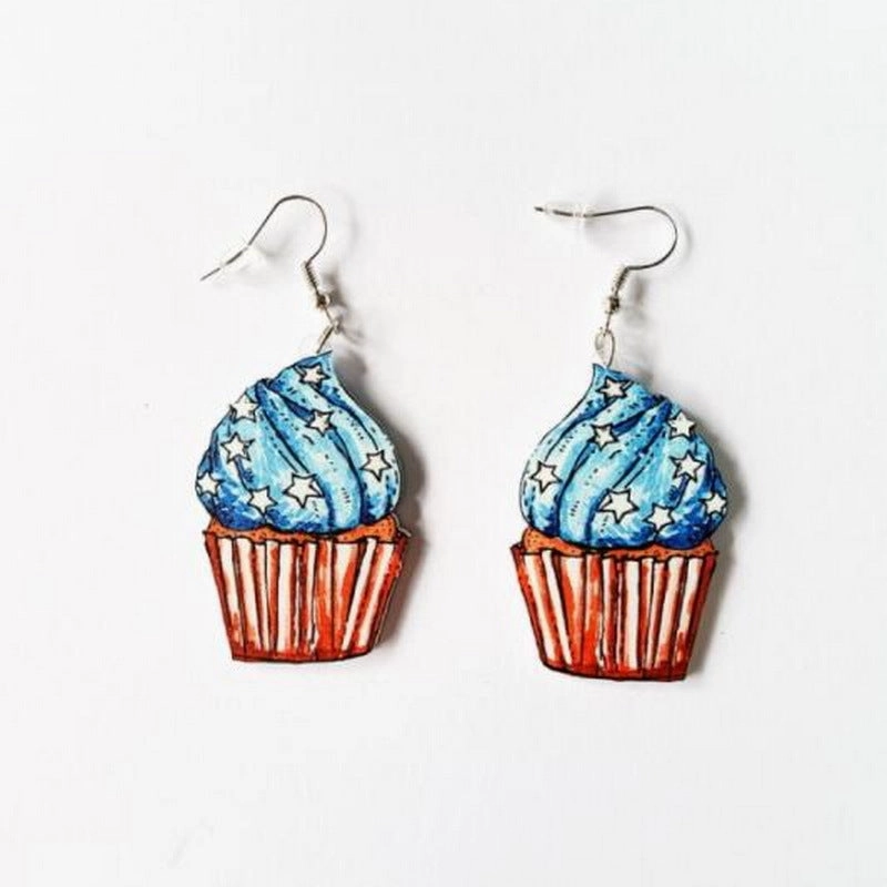 Wholesale Independence Day Flag Butterfly Acrylic Earrings