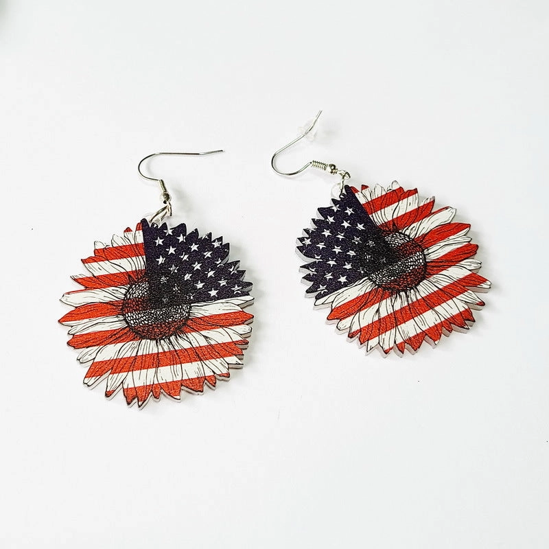 Wholesale Independence Day Flag Butterfly Acrylic Earrings