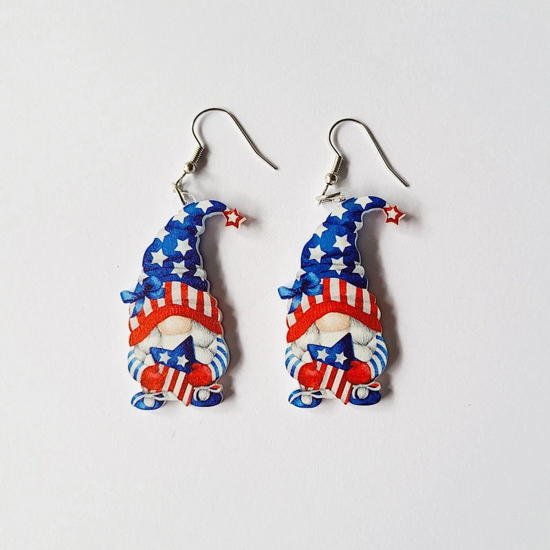Wholesale Independence Day Flag Butterfly Acrylic Earrings