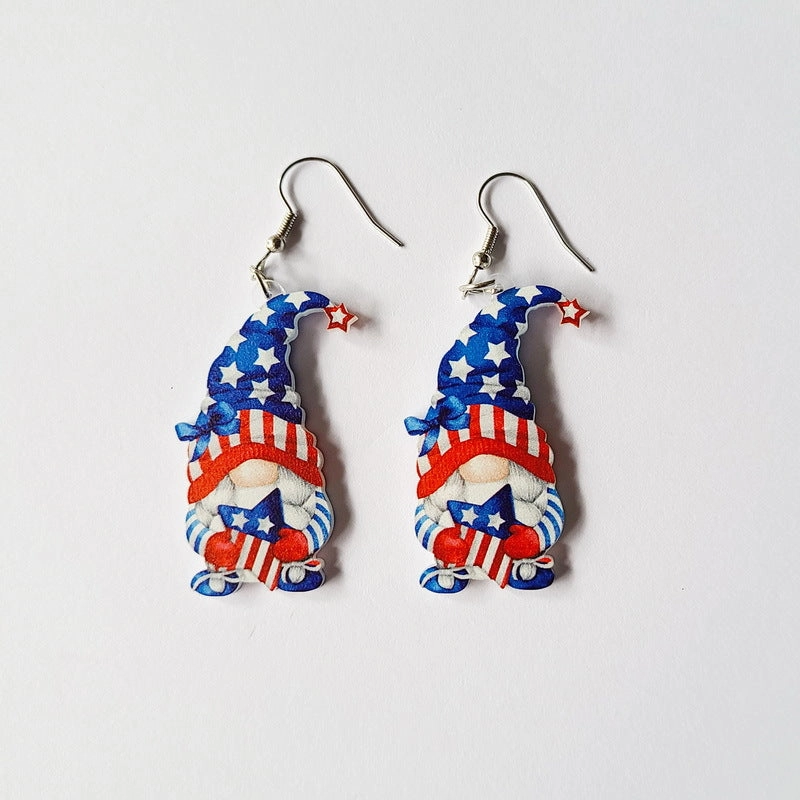 Wholesale Independence Day Flag Butterfly Acrylic Earrings