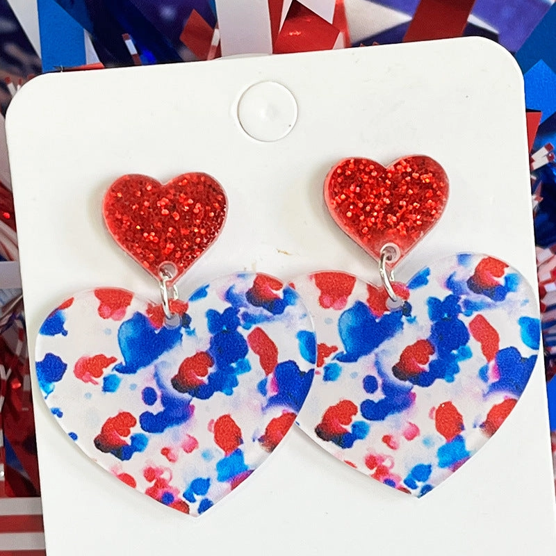 Wholesale Independence Day Flowers Cool Summer Acrylic Light Earrings Bohemia