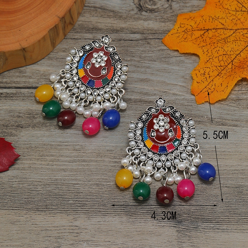 Wholesale Indian Style Carved Hollow Drop Earrings