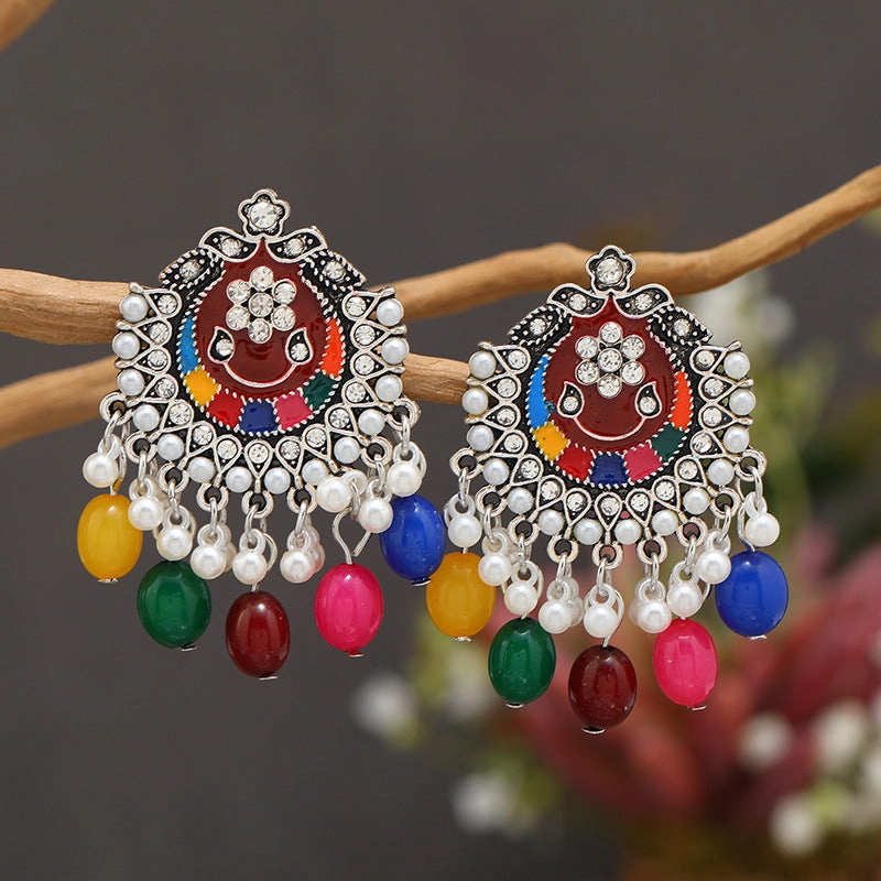 Wholesale Indian Style Carved Hollow Drop Earrings
