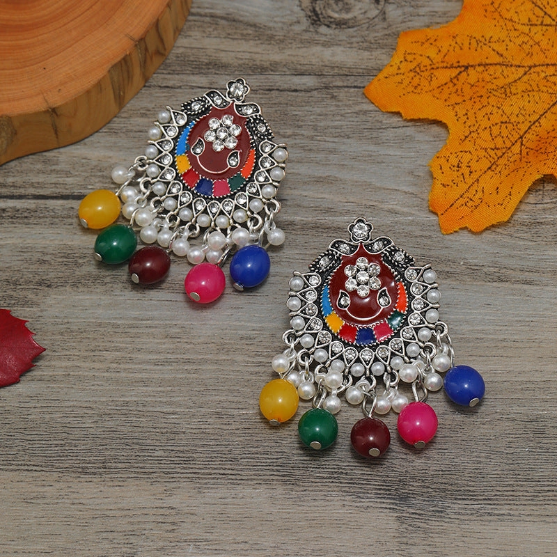 Wholesale Indian Style Carved Hollow Drop Earrings