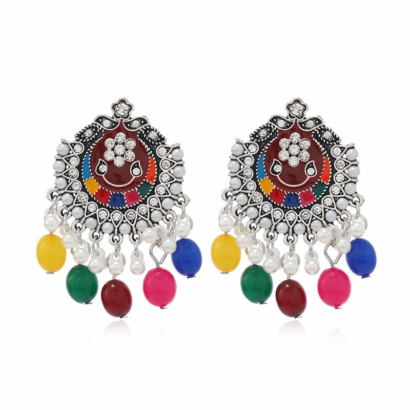 Wholesale Indian Style Carved Hollow Drop Earrings