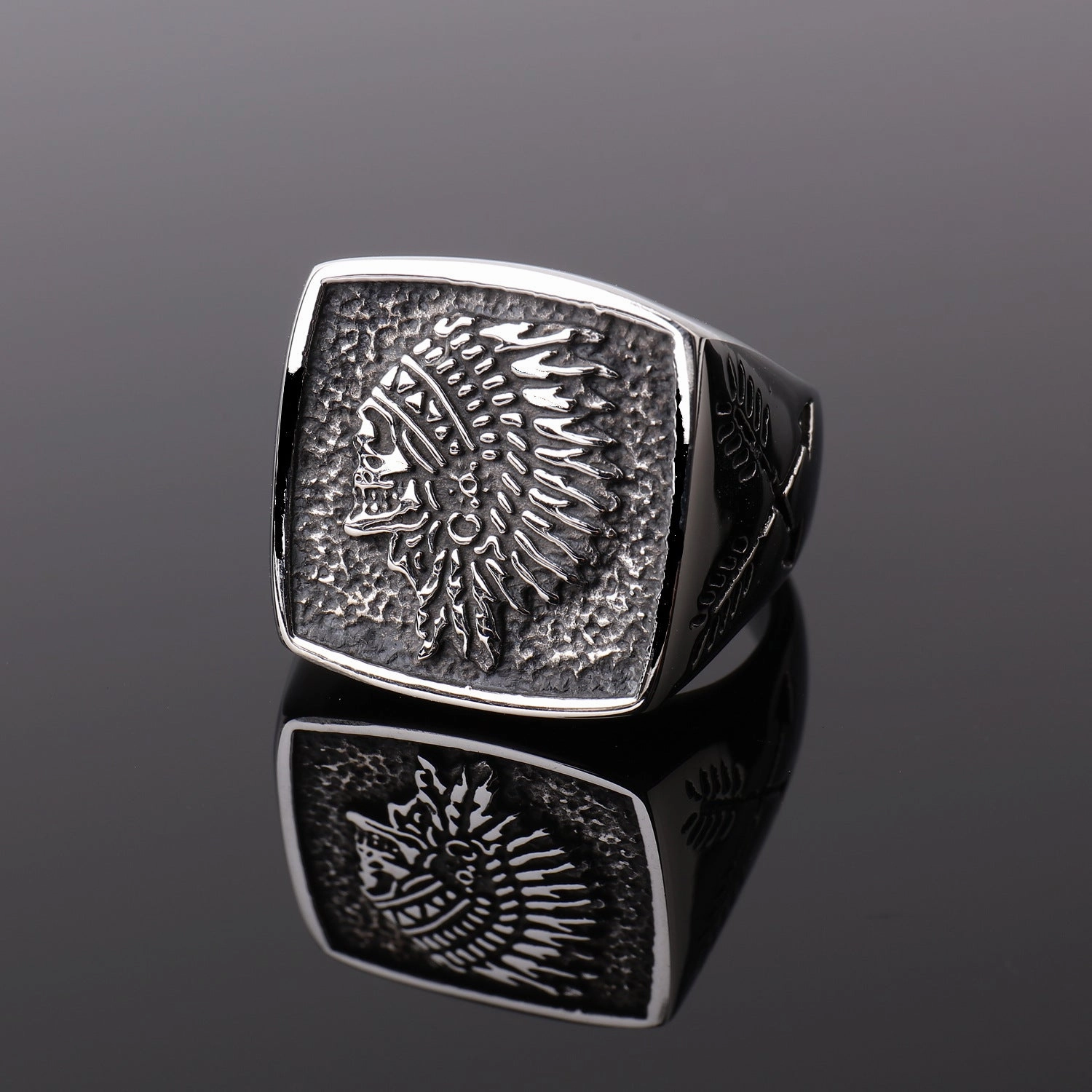 Wholesale Indian Totem Vintage Stainless Steel Men's Ring