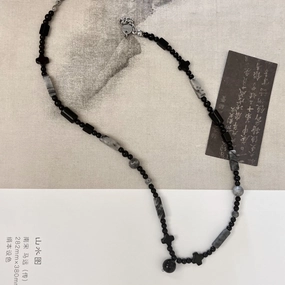 Wholesale Ink Style Beaded Agate Necklace