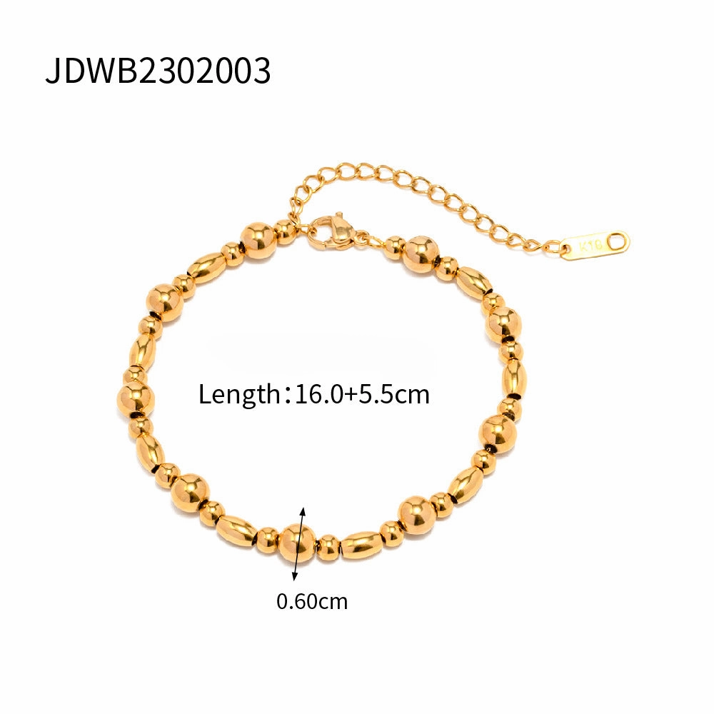Wholesale Inlaid African Jade Titanium Steel Bracelet