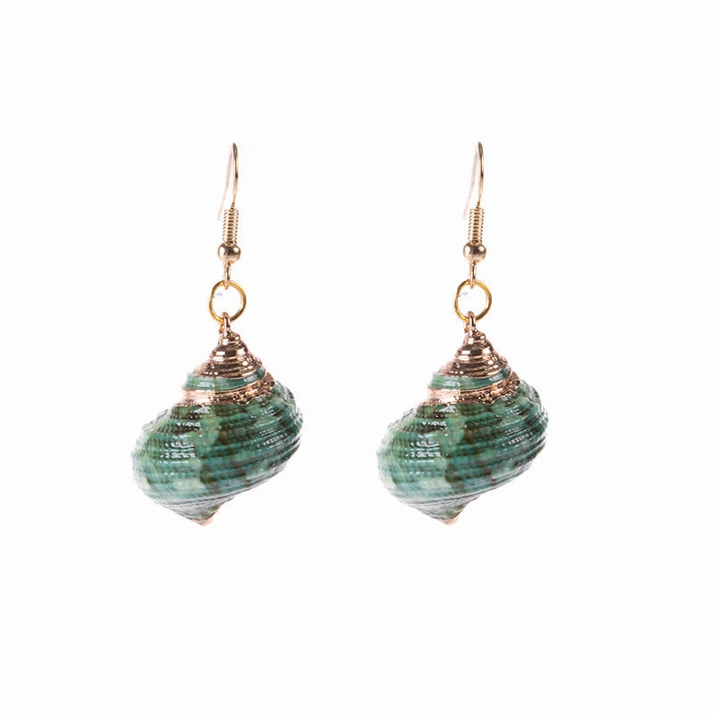 Wholesale Inlaid Phnom Penh Ocean Style Conch Sea Shell Earrings