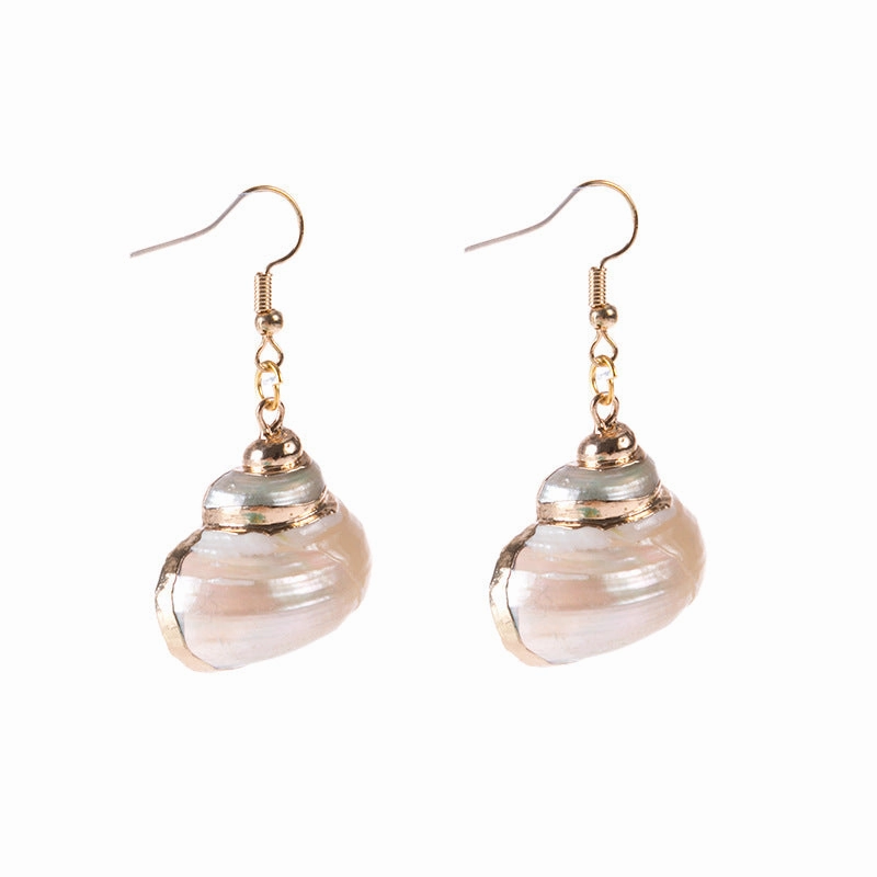 Wholesale Inlaid Phnom Penh Ocean Style Conch Sea Shell Earrings