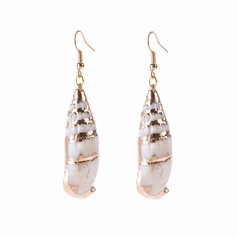 Wholesale Inlaid Phnom Penh Ocean Style Conch Sea Shell Earrings