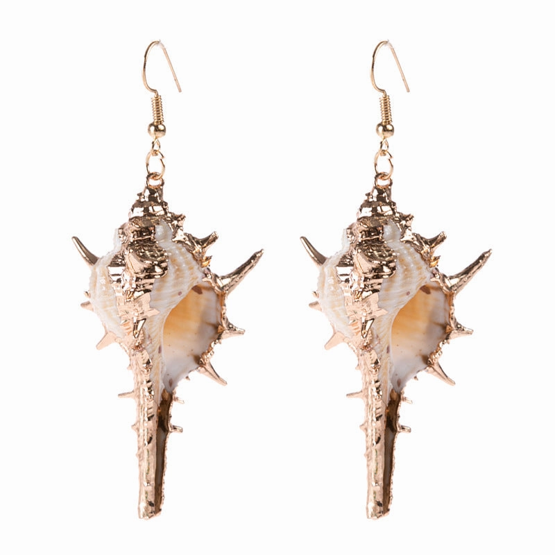 Wholesale Inlaid Phnom Penh Ocean Style Conch Sea Shell Earrings