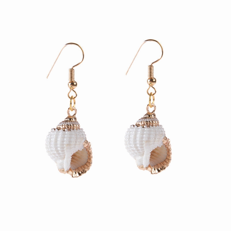 Wholesale Inlaid Phnom Penh Ocean Style Conch Sea Shell Earrings