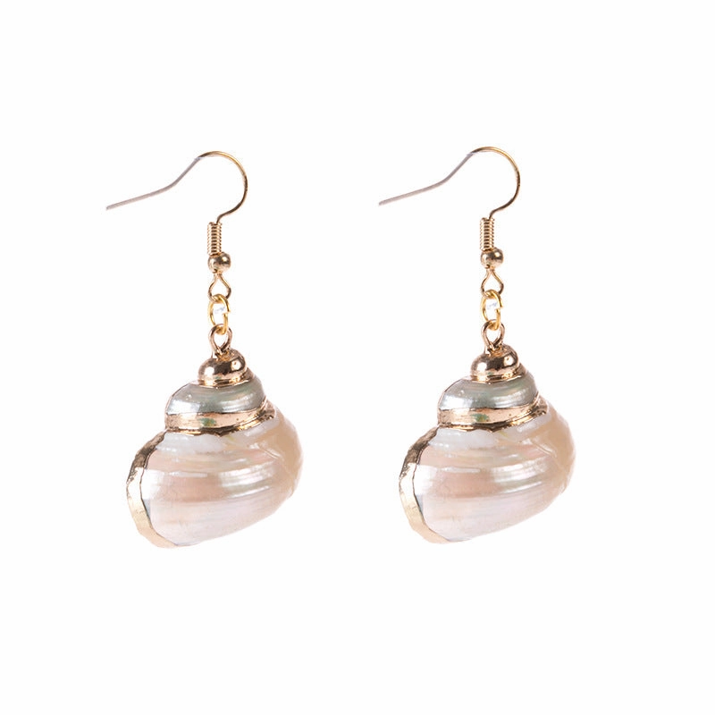 Wholesale Inlaid Phnom Penh Ocean Style Conch Sea Shell Earrings
