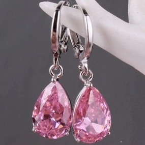 Wholesale Inlaid Pink Zircon Metal Rings