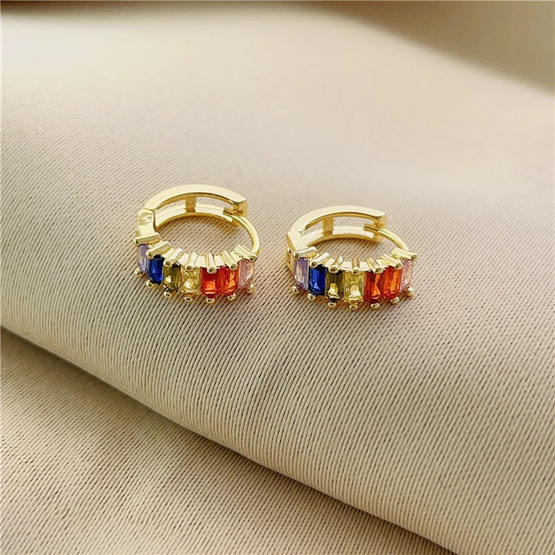 Wholesale Iridescent Zircon Rhinestone Earrings