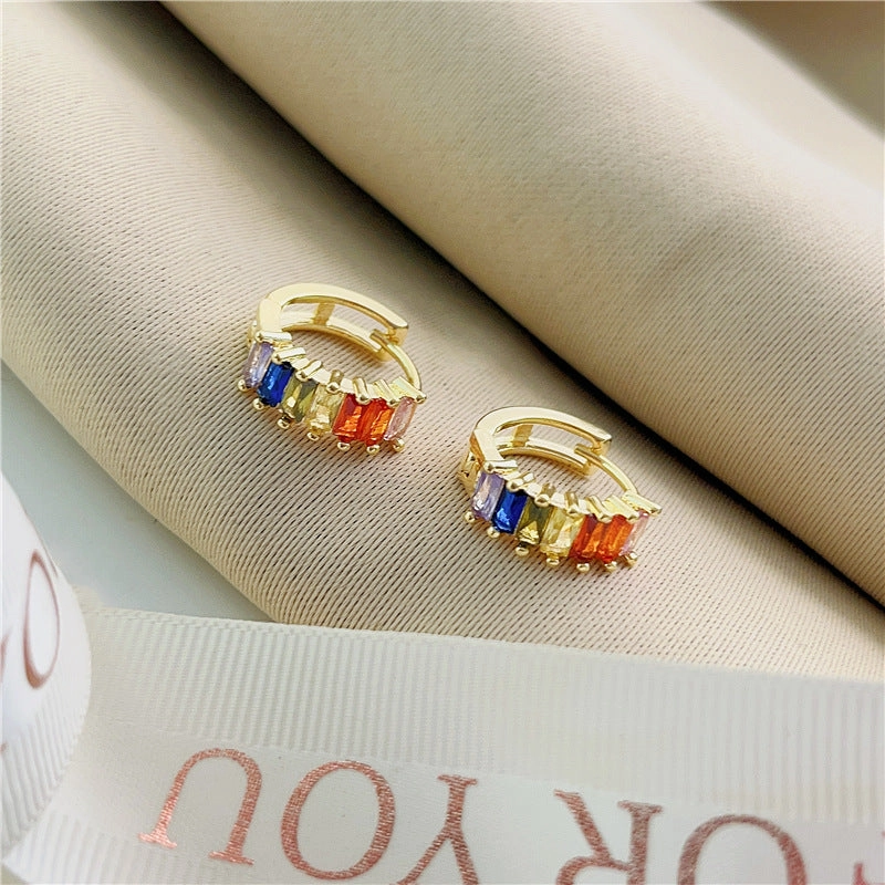 Wholesale Iridescent Zircon Rhinestone Earrings