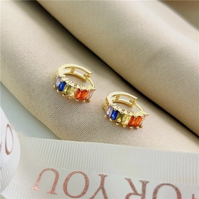 Wholesale Iridescent Zircon Rhinestone Earrings