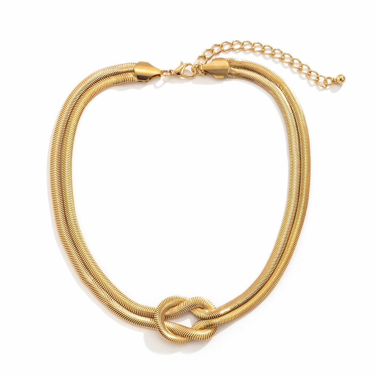 Wholesale Iron Hip Hop Geometric Knotted Chain Clavicle Necklace