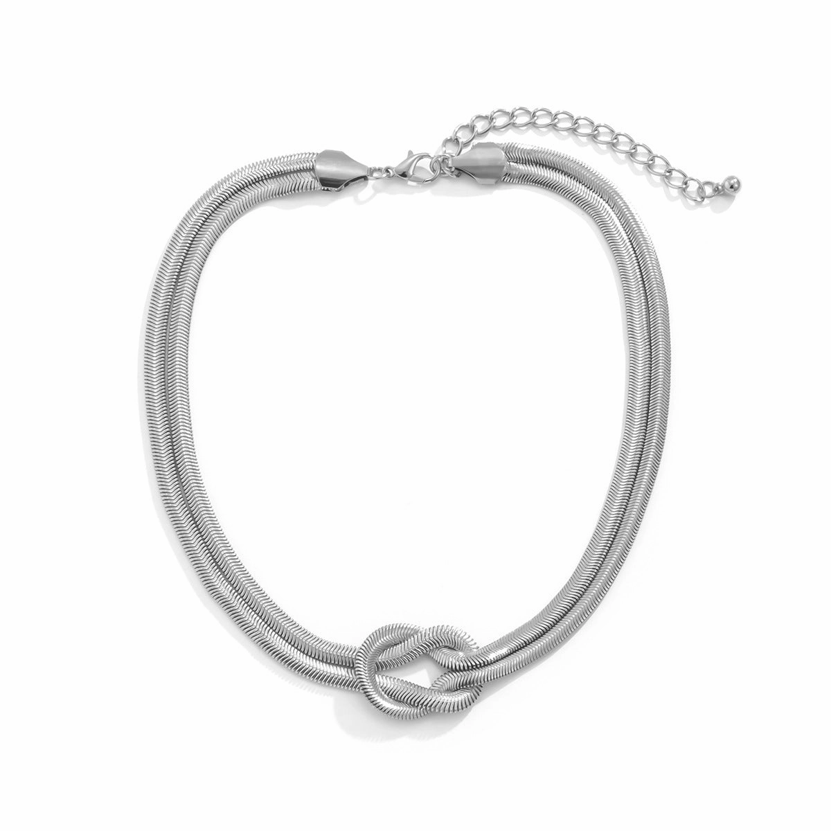 Wholesale Iron Hip Hop Geometric Knotted Chain Clavicle Necklace