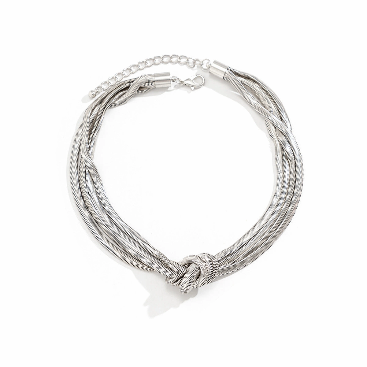 Wholesale Iron Hip Hop Geometric Knotted Chain Clavicle Necklace