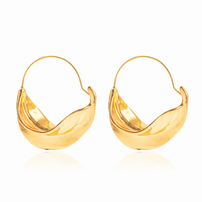 Wholesale Irregular Alloy Flower Basket Earrings