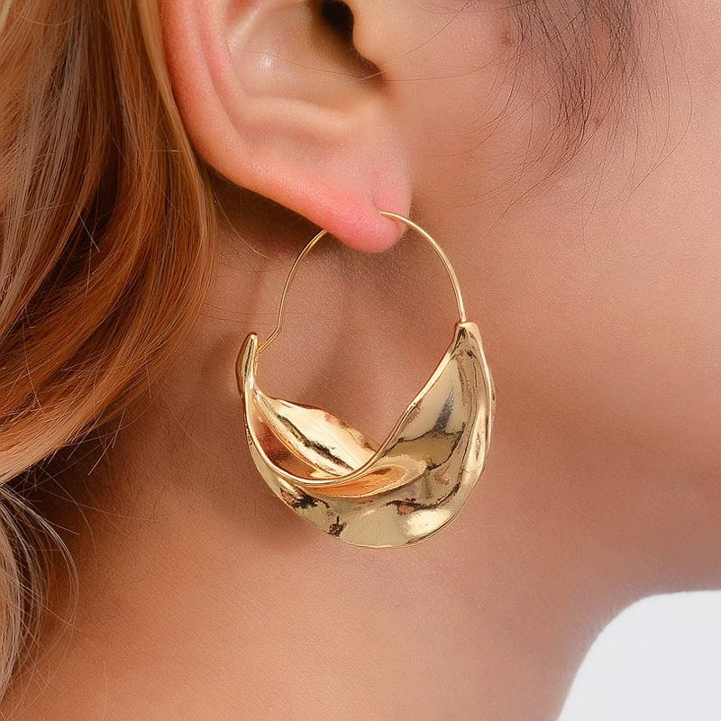 Wholesale Irregular Alloy Flower Basket Earrings