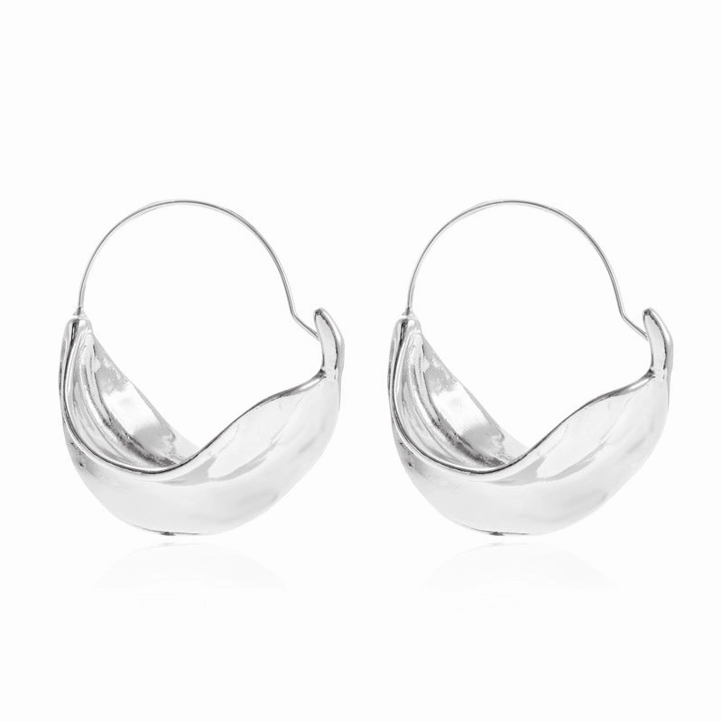 Wholesale Irregular Alloy Flower Basket Earrings